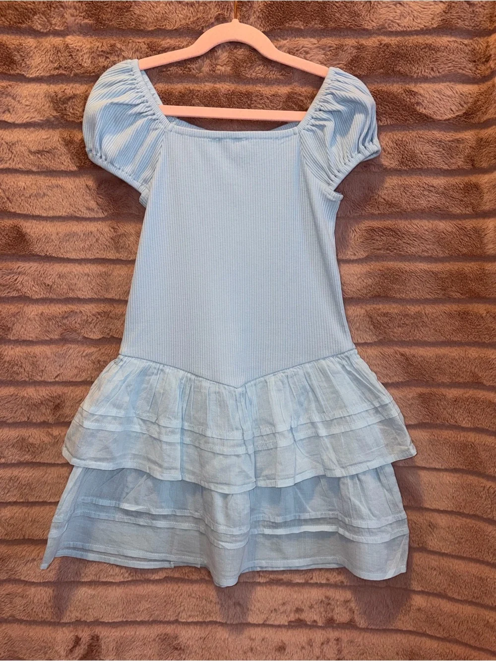 The Children's Place Light Blue Puff-Sleeve Tiered Dress - Picture 3 of 4